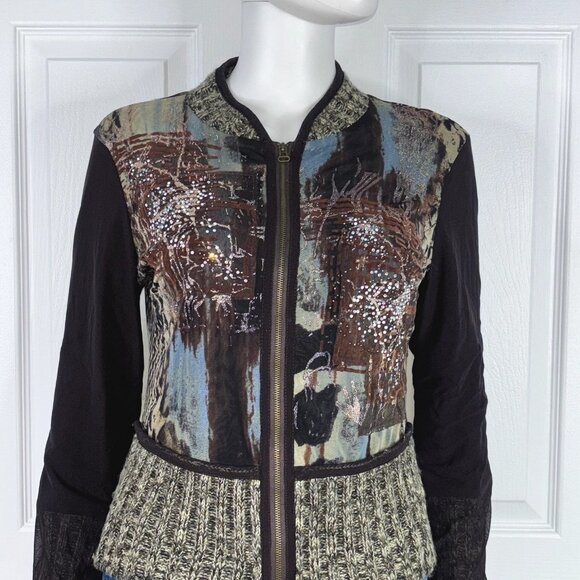 ALBERTO MAKALI women's medium full zip cardigan - Picture 2 of 2